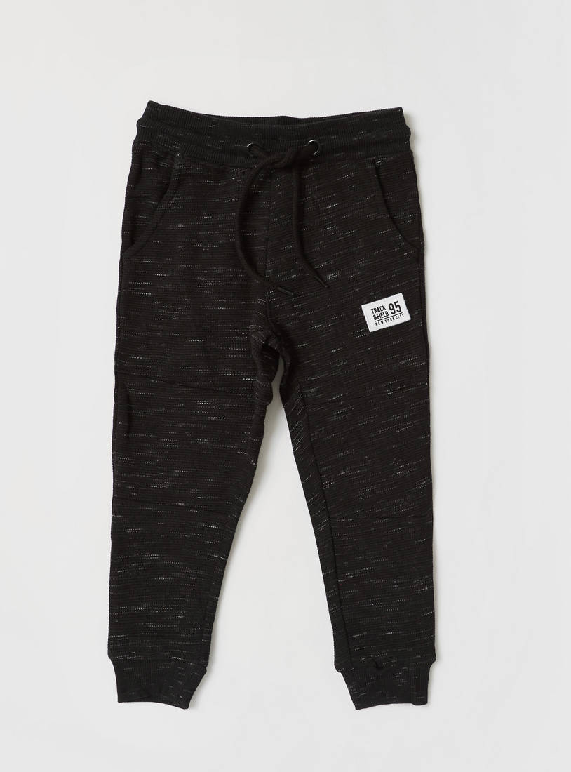 Textured Jog Pants with Drawstring Closure and Pockets-Joggers-image-0