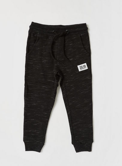 Textured Jog Pants with Drawstring Closure and Pockets