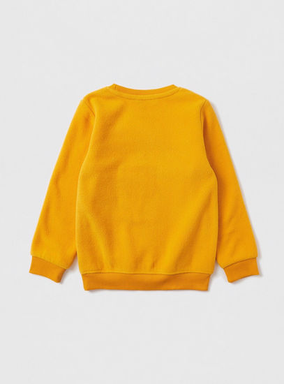 Fleece Sweatshirt with Embroidery Detail and Long Sleeves-Hoodies & Sweatshirts-image-1