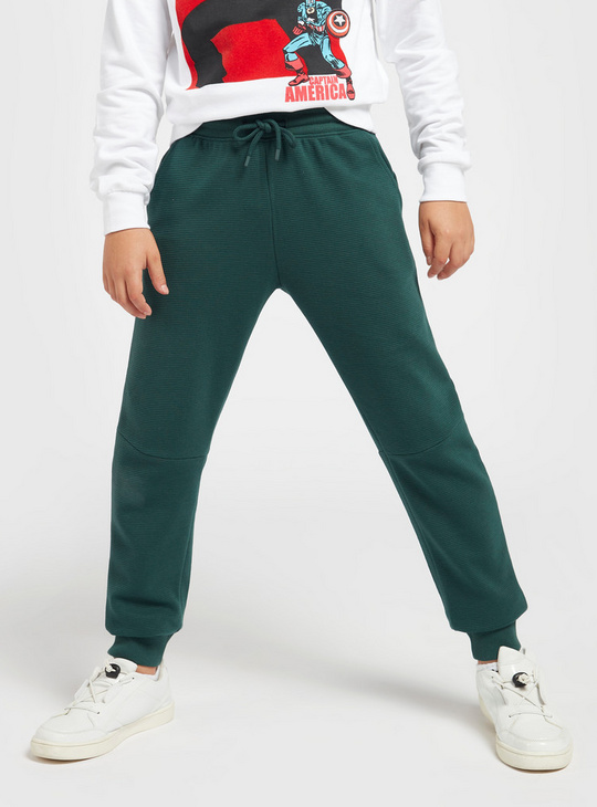 Textured Jog Pants with Pockets and Drawstring