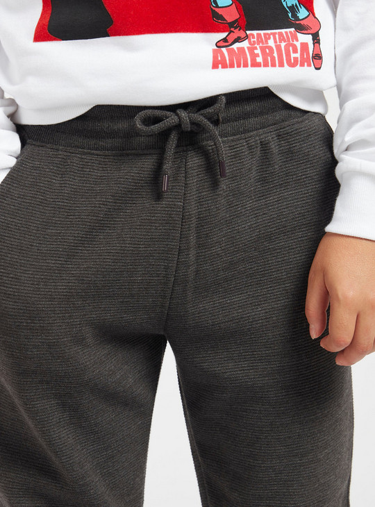 Textured Jog Pants with Pockets and Drawstring