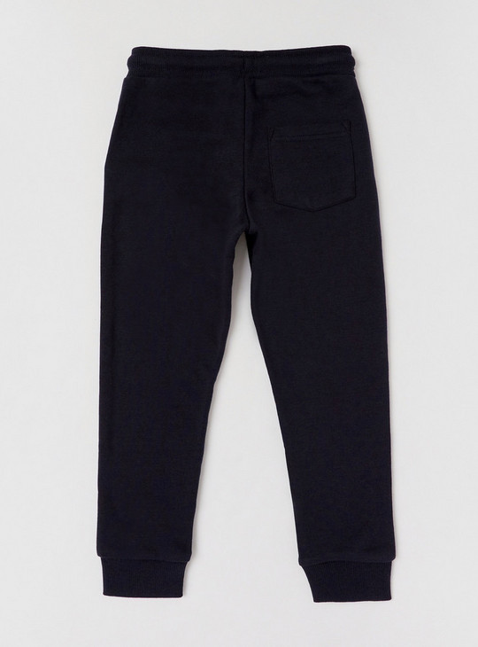 Panelled Full Length Joggers with Drawstring Closure and Pockets