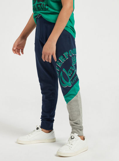 Printed Knit Joggers with Elasticated Drawstring Waist and Pockets