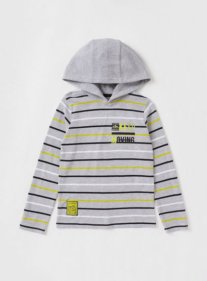 Striped Long Sleeves T-shirt with Hood