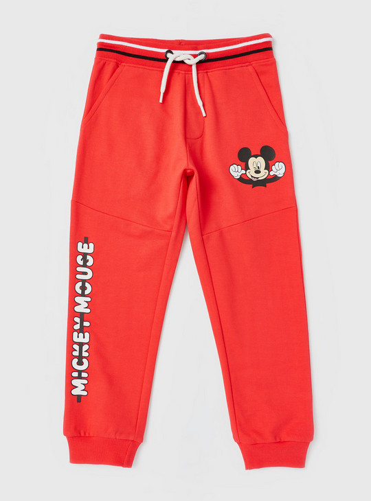 Mickey Mouse Print T-shirt and Jog Pants Set