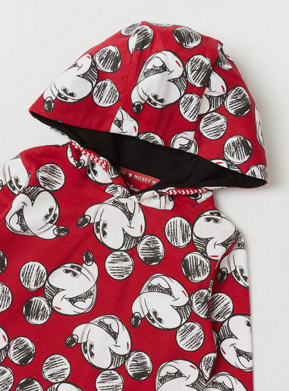 All-Over Mickey Mouse Print Sweatshirt with Long Sleeves and Hood-Hoodies & Sweatshirts-image-1