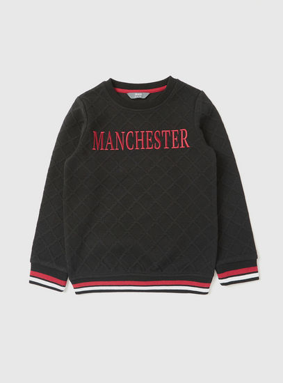 Manchester Textured Sweatshirt and Full-Length Jog Pants Set