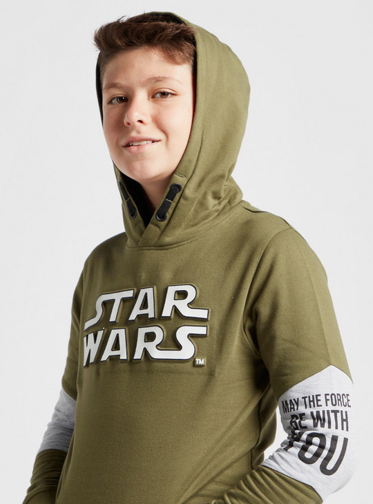 Star Wars Embossed Hooded Sweatshirt with Long Sleeves