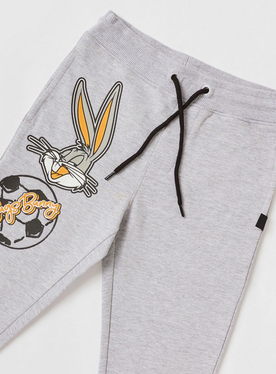 Bugs Bunny Printed Jog Pants with Pockets and Drawstring Closure