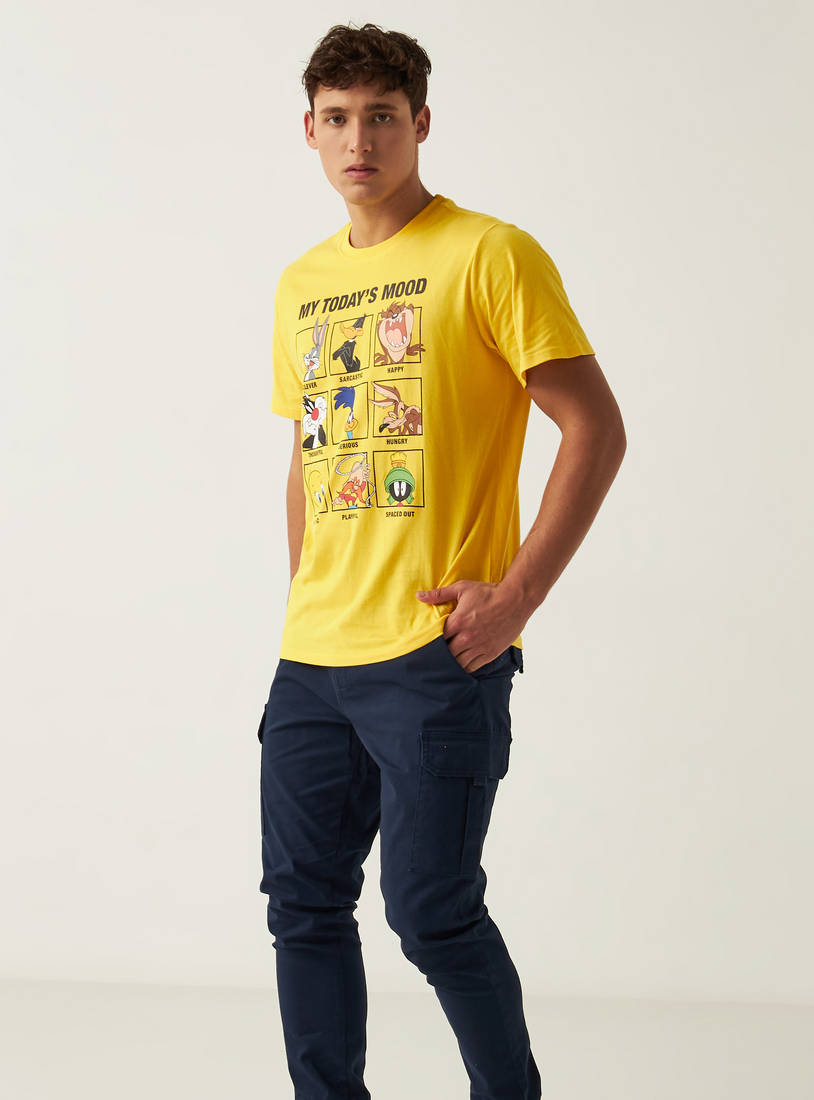 Looney Tunes Print T-shirt with Crew Neck and Short Sleeves-T-shirts-image-0