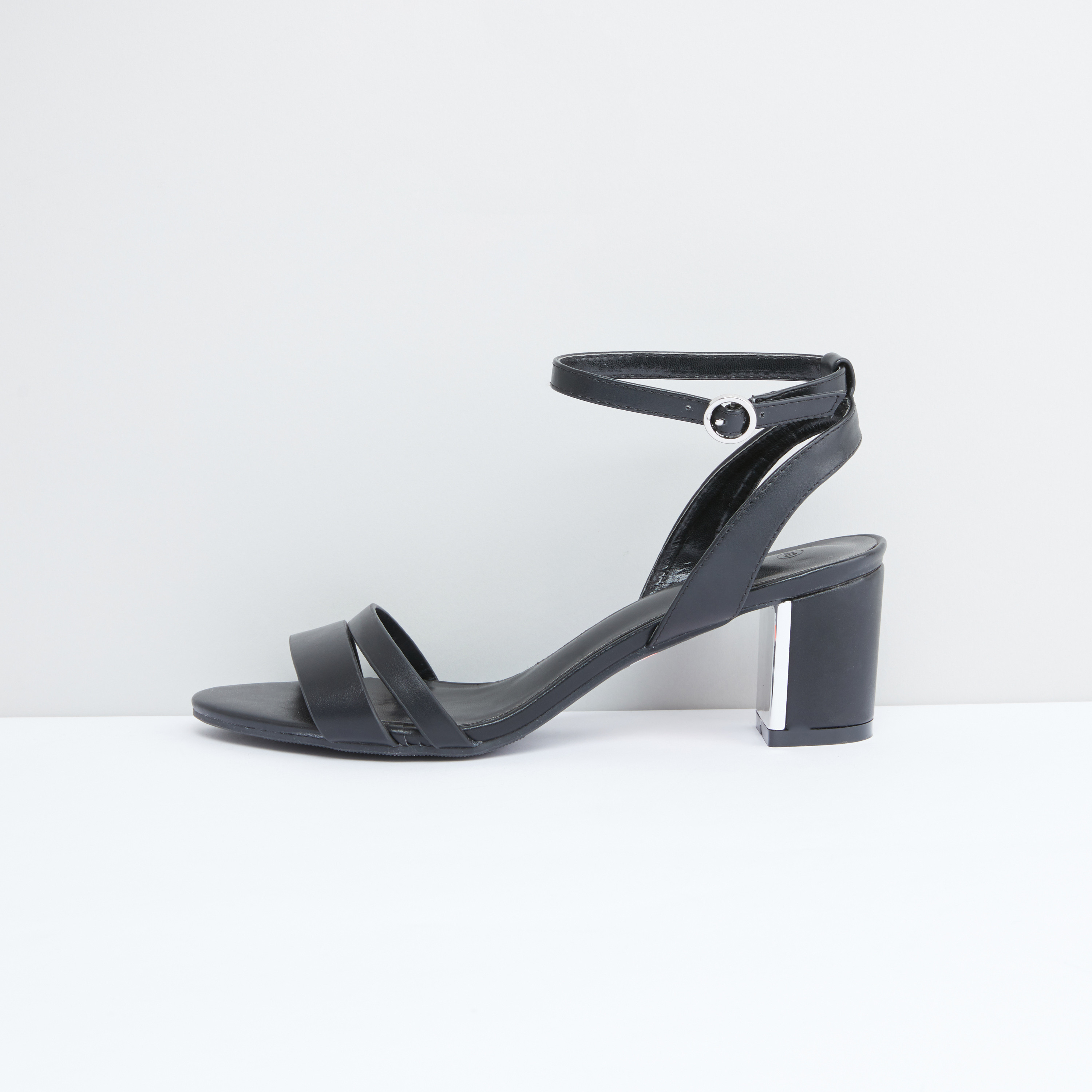 Shop Ankle Strap Sandals with Block Heels Online Max UAE