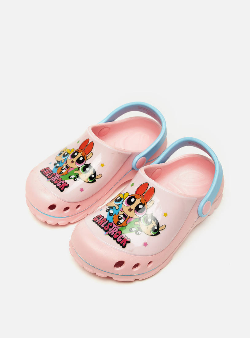 Powerpuff Girls Print Slip-On Clogs-Sandals-image-1