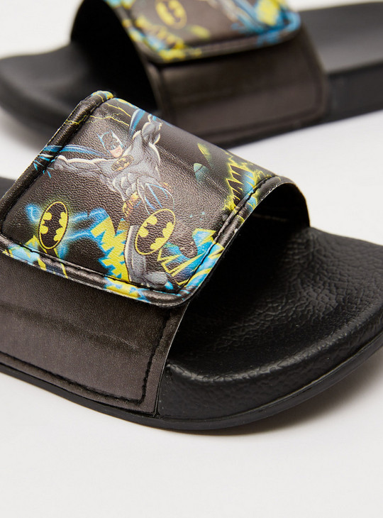 Batman Print Open-Toe Slide Slippers