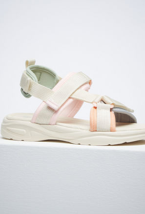 Textured Sandals with Hook and Loop Closure-mxkids-girlstwotoeightyrs-shoes-sandals-0