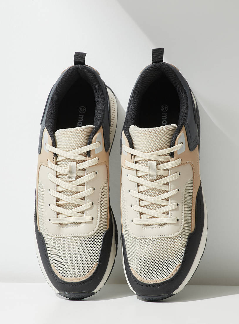 Colourblock Lace-Up Sneakers-Sneakers-image-1