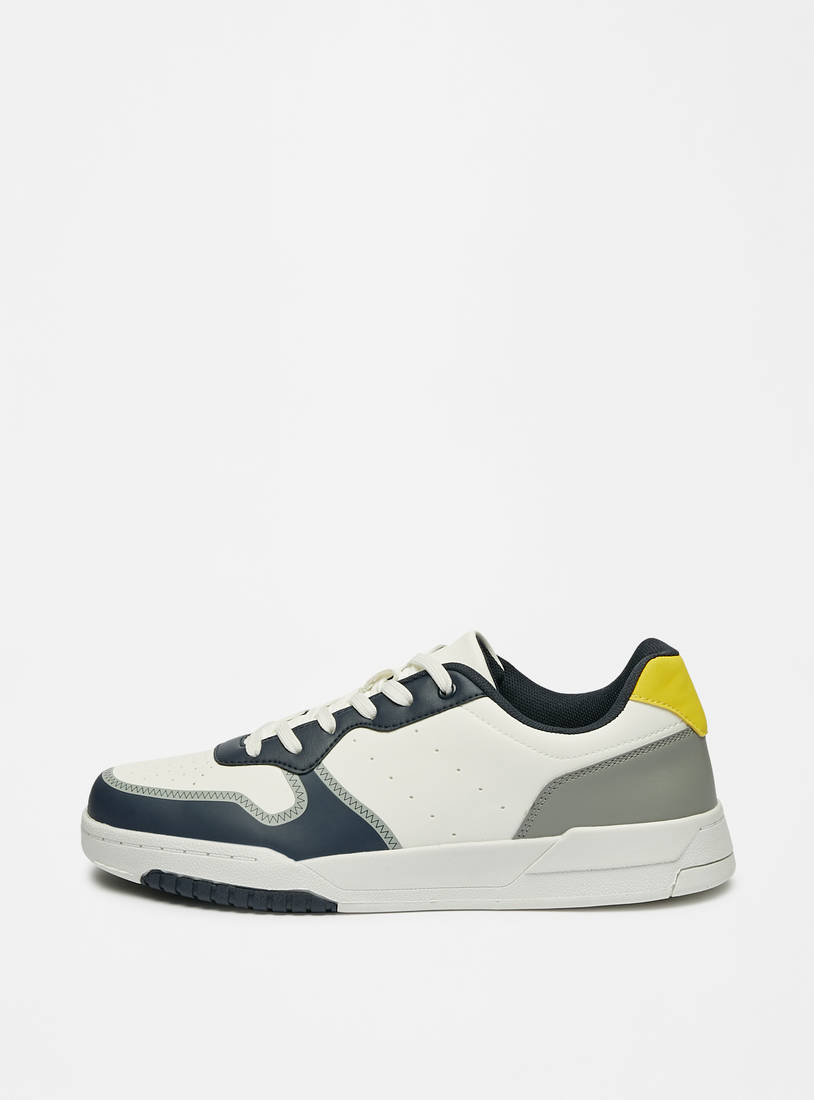 Colorblock Sneakers with Lace-Up Closure-Sneakers-image-0