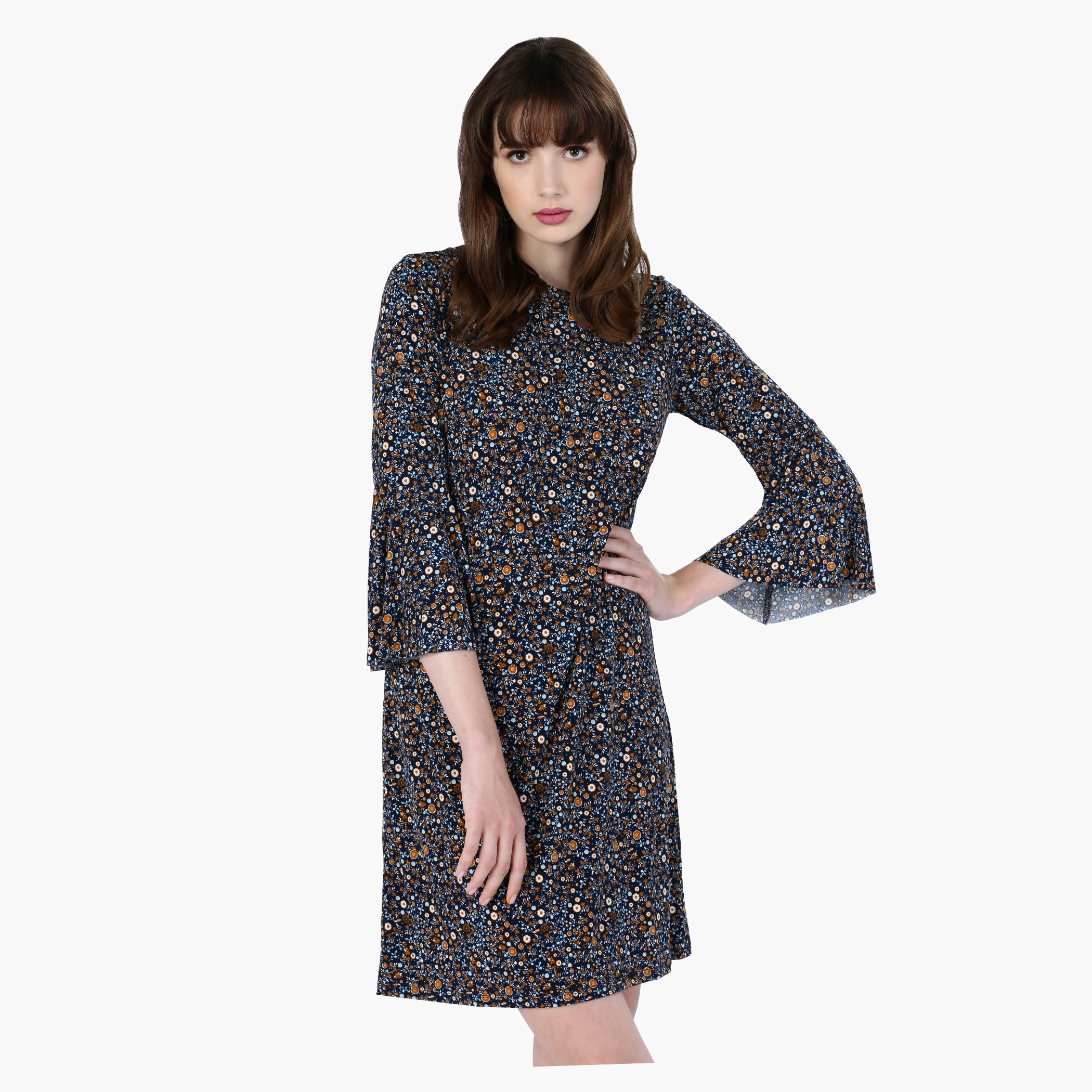 Flare dress with deals sleeves