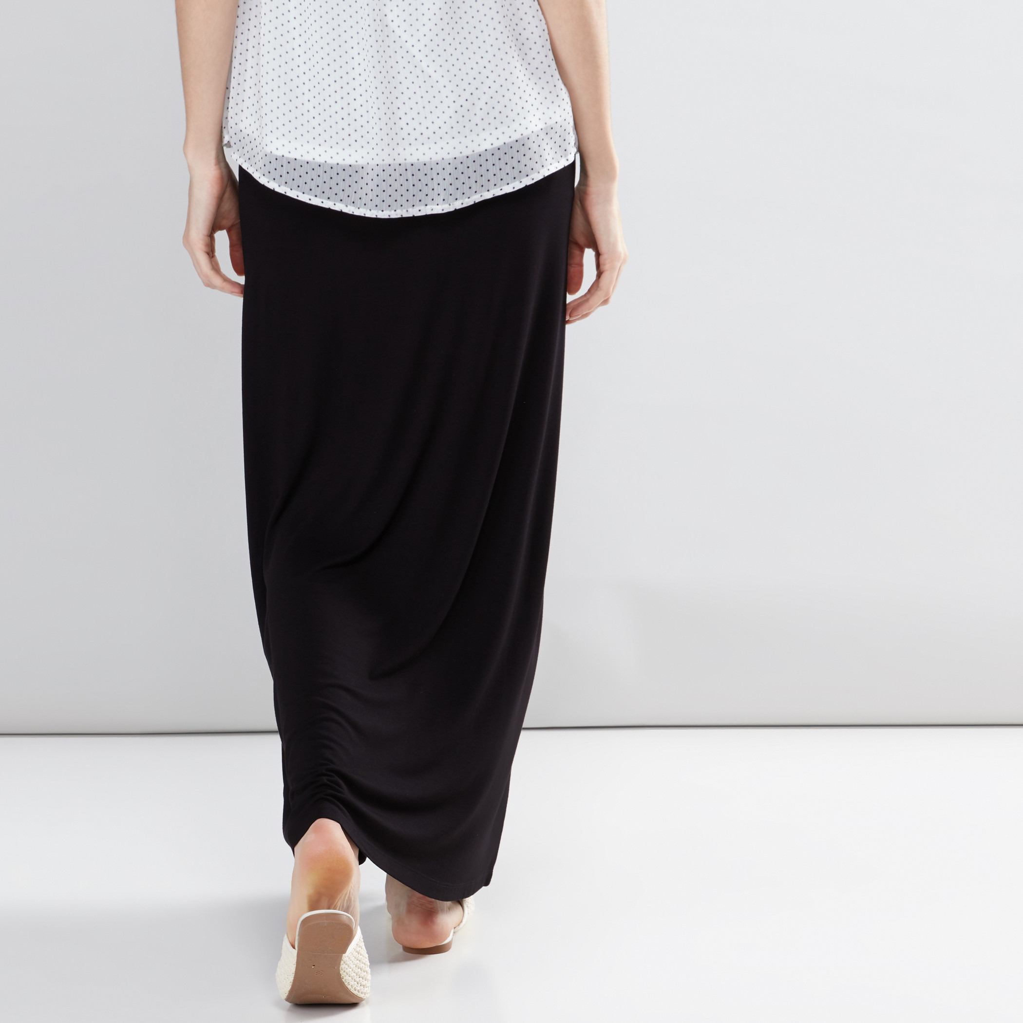 Shop Maternity Maxi Skirt with Elasticised Waistband Online Max Bahrain