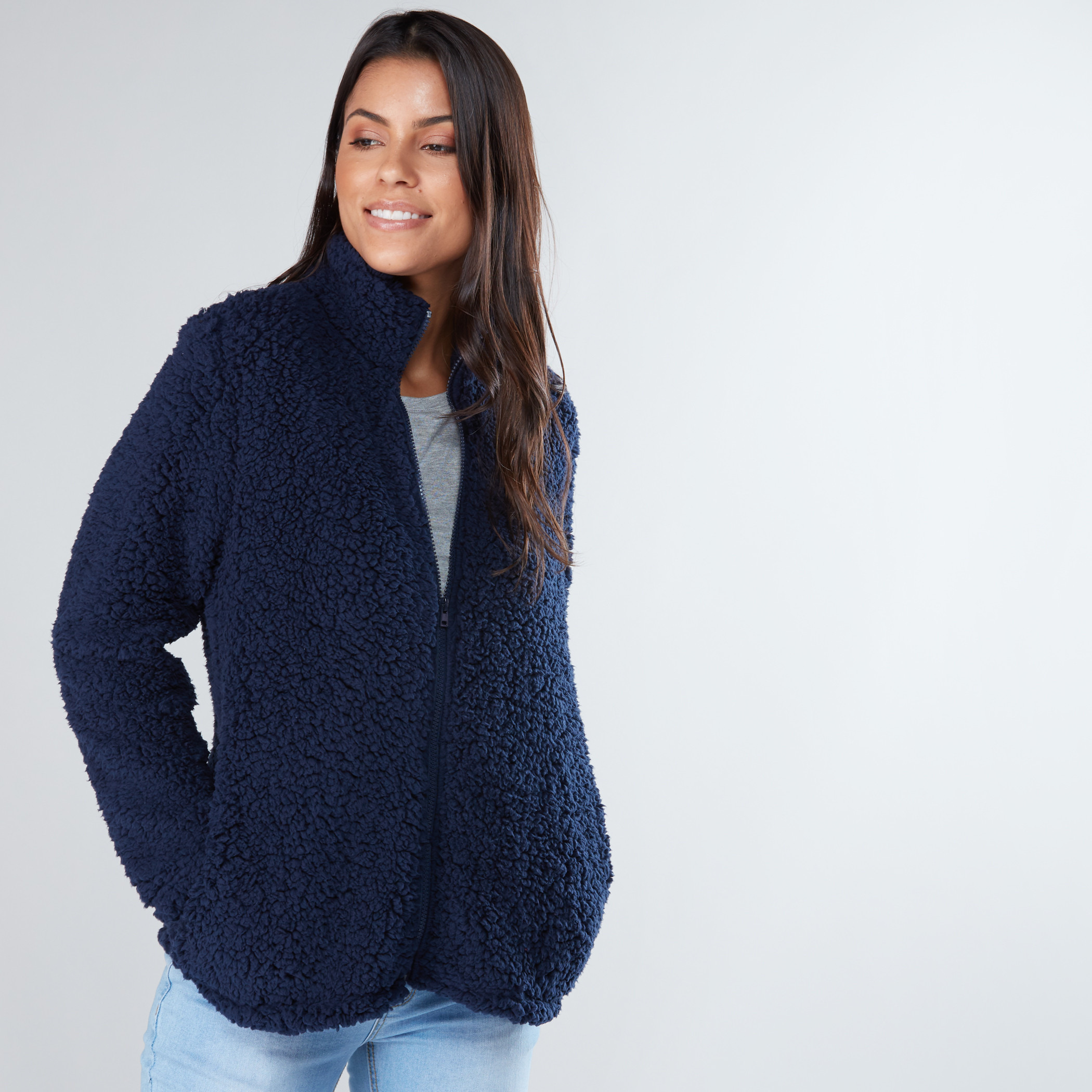 Plush fleece jacket outlet women's