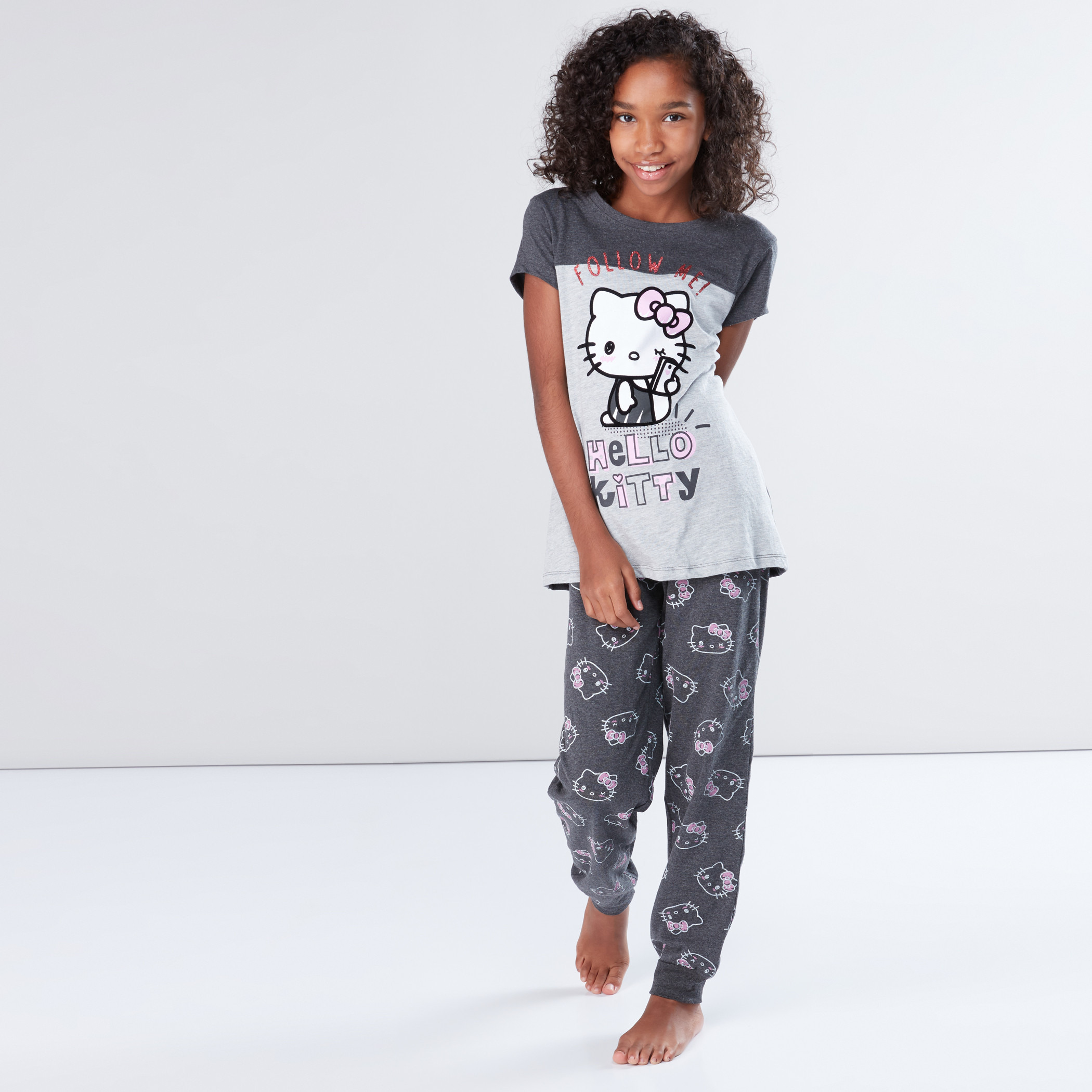 Shop Hello Kitty Printed T Shirt and Pyjama Set Online Max Qatar