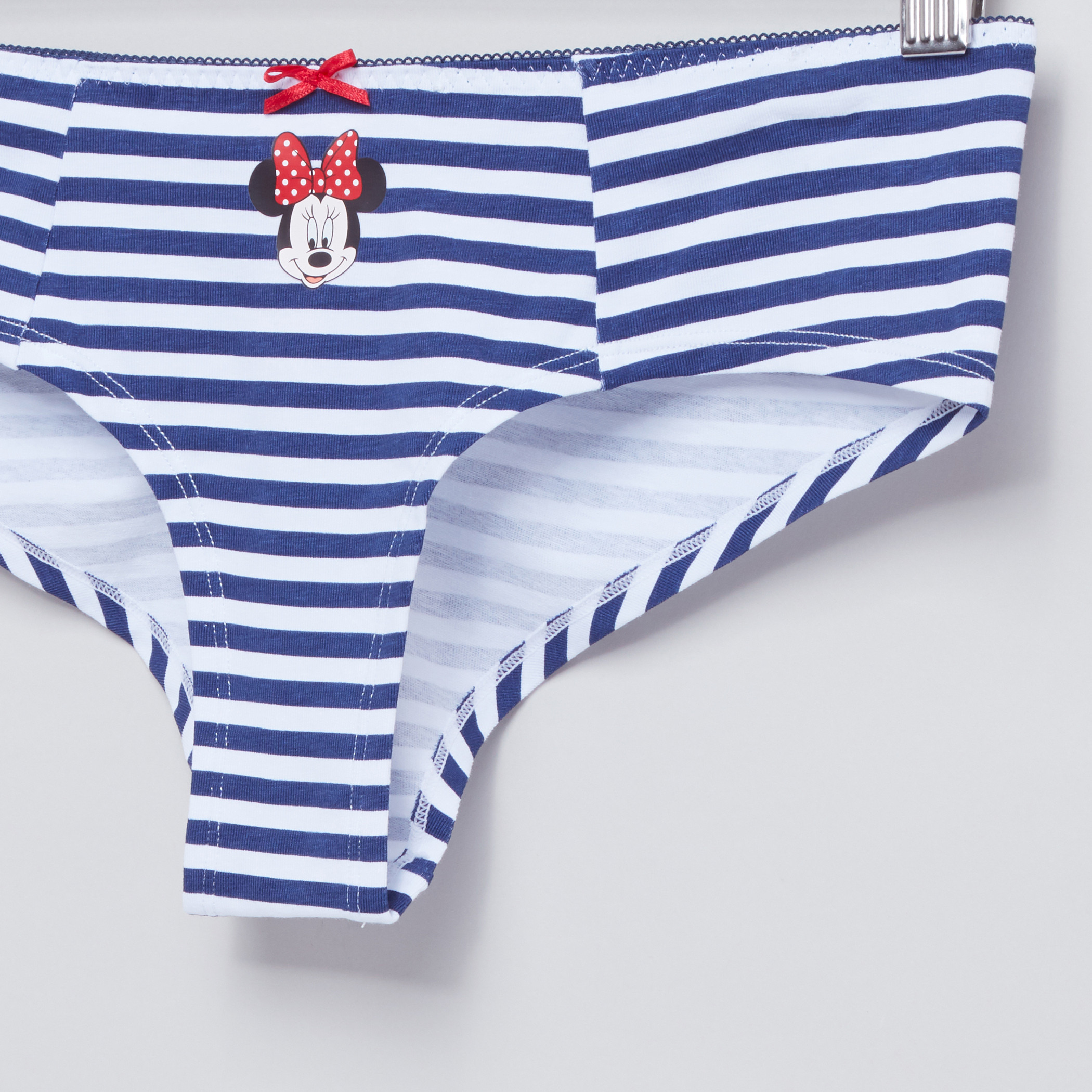 Shop Minnie Mouse Striped Bikini Briefs with Elasticised Waistband