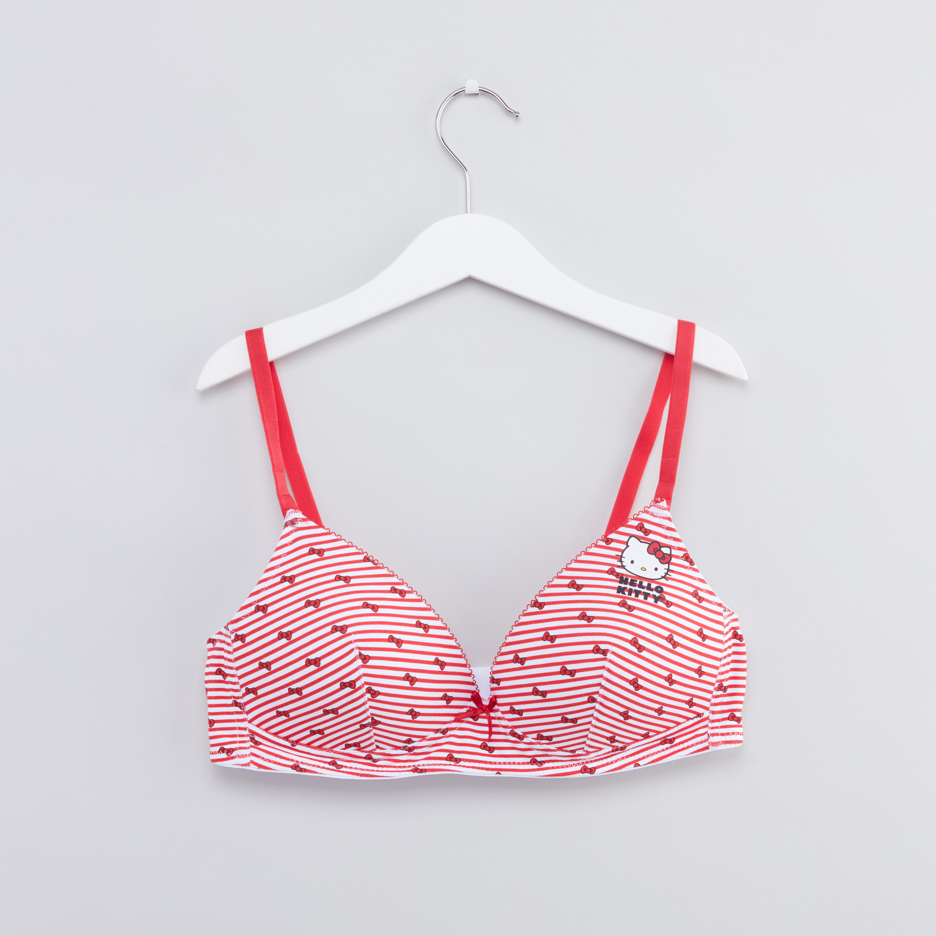 Shop Hello Kitty Printed Padded T-shirt Bra with Hook and Eye