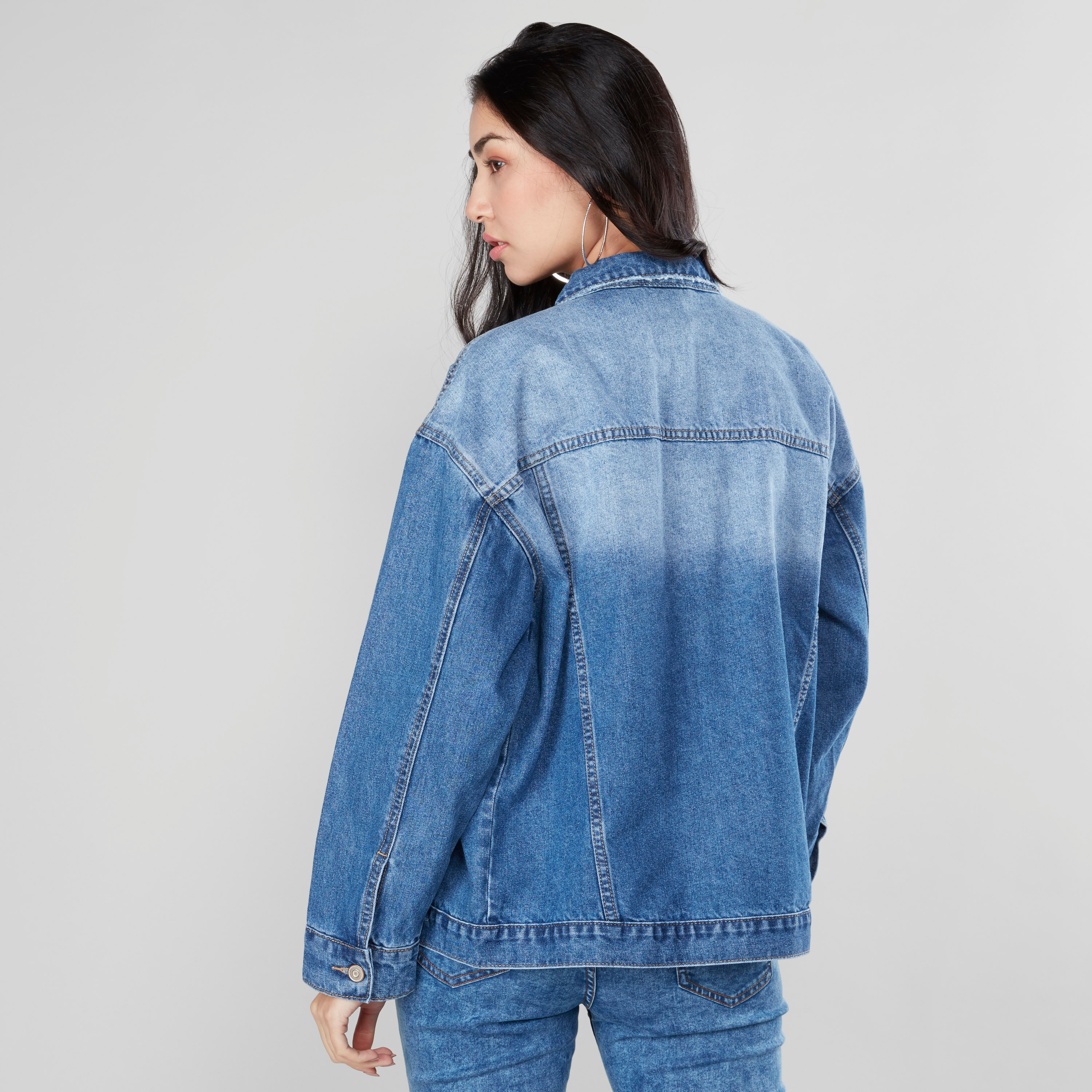 Jeans with best sale long jacket