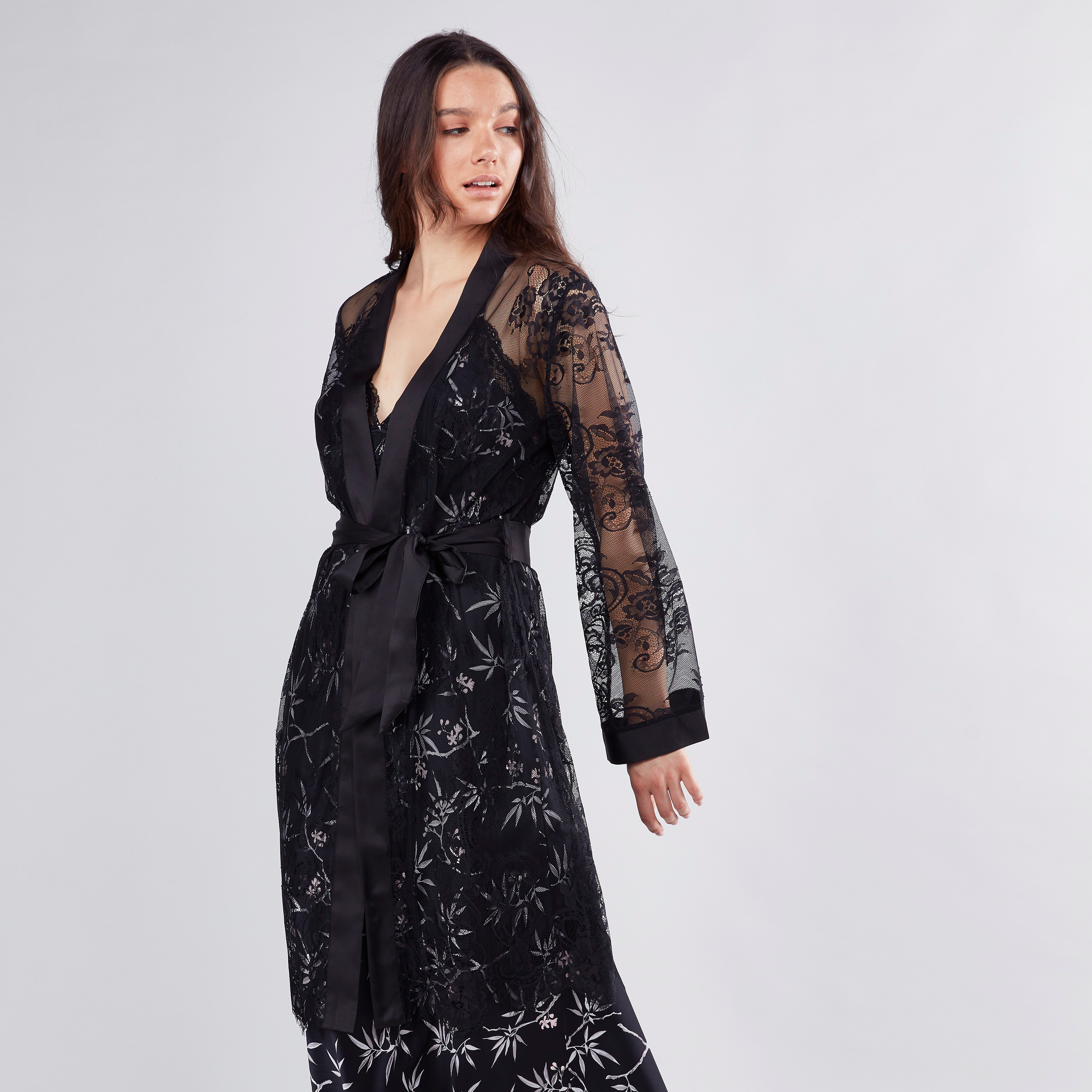 Long 2024 lace robe