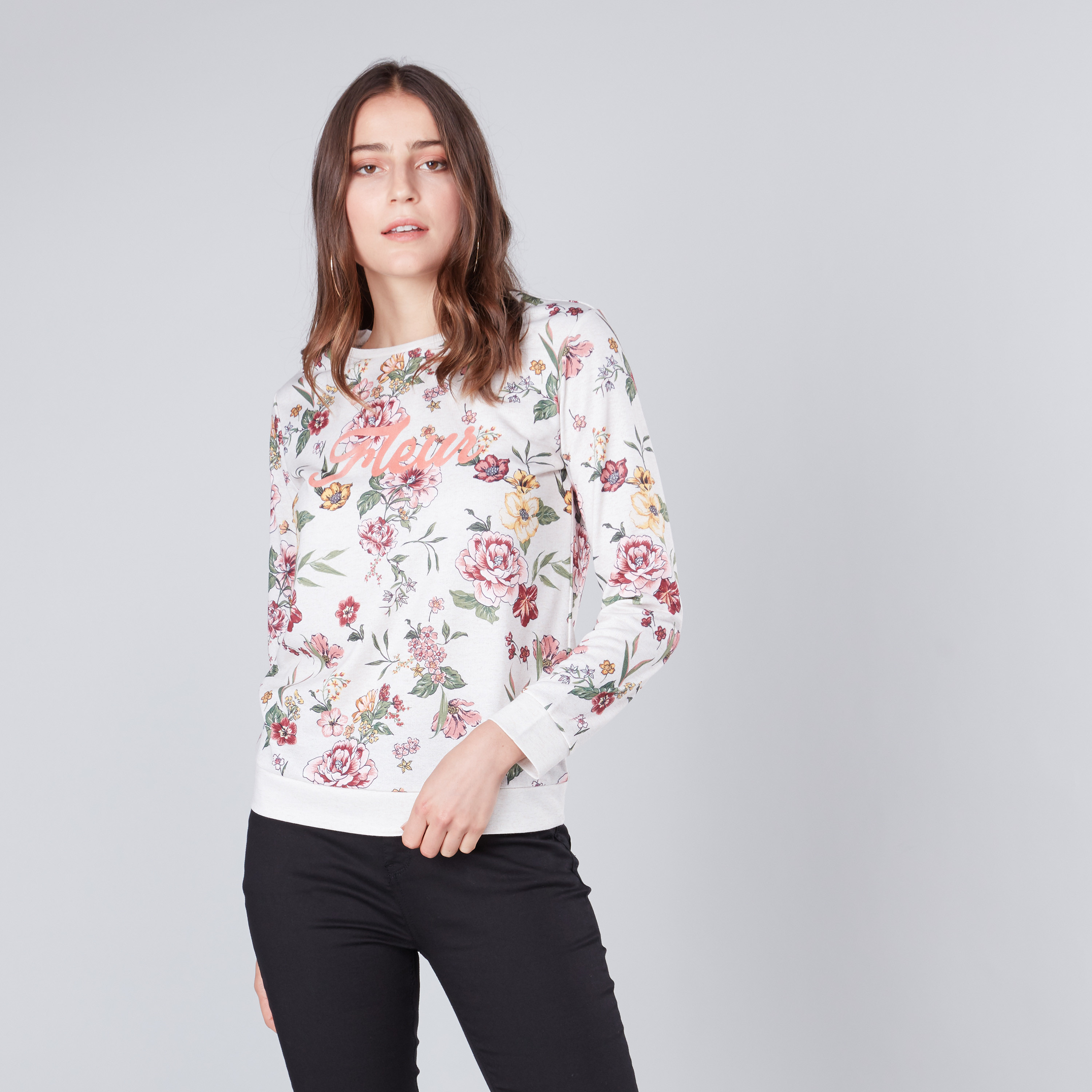 Sweatshirt floral print sale