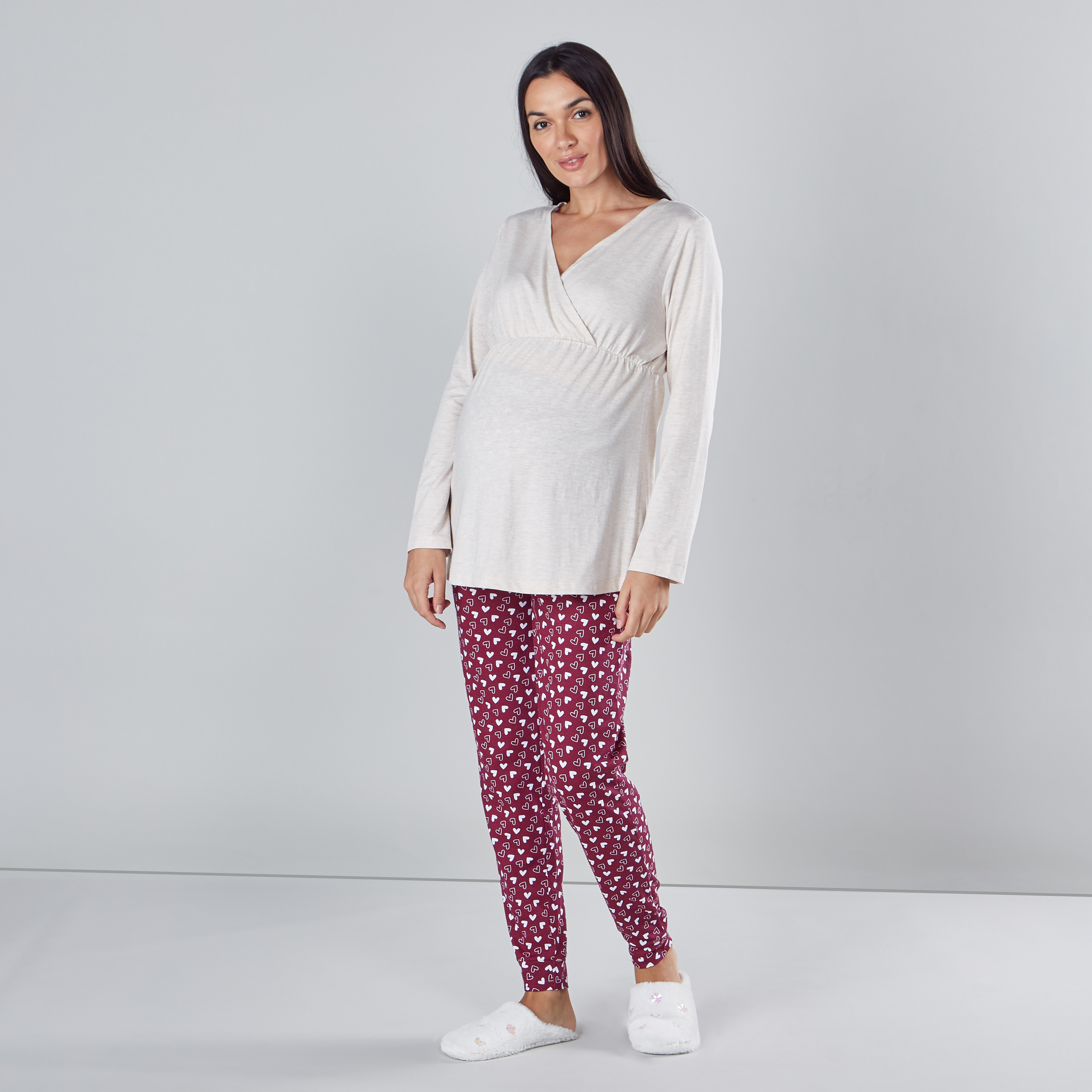 Shop Printed Maternity Pyjamas with Elasticised Waistband Online