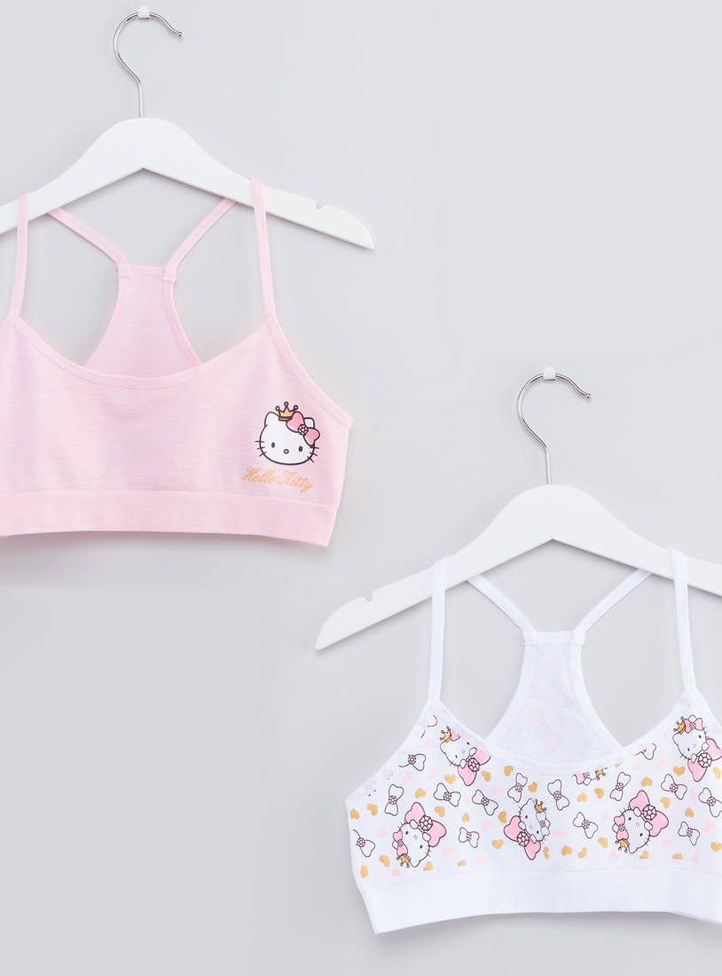 Shop Set of 2 - Hello Kitty Printed Bra with Racerback Online