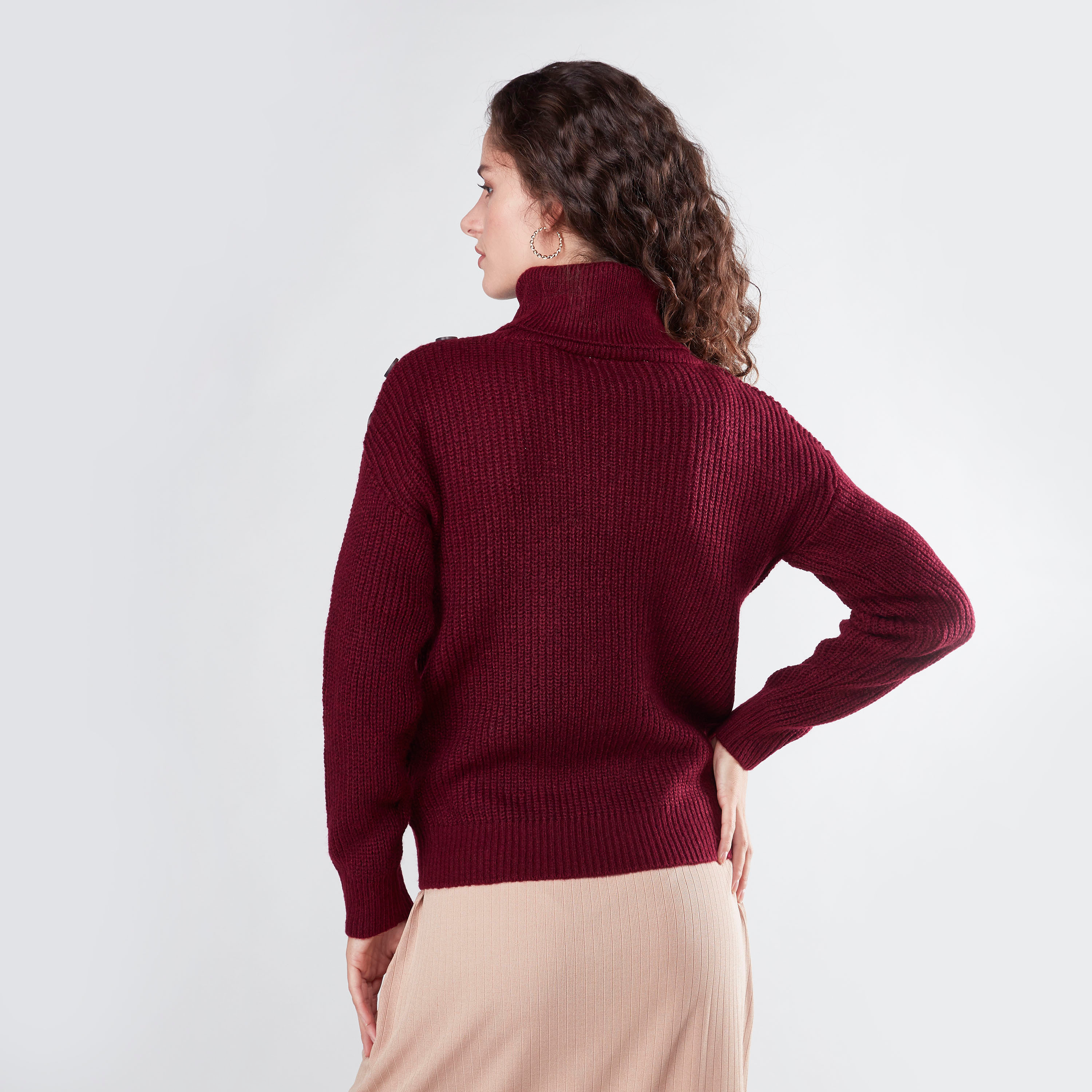 One sleeve hotsell turtleneck sweater