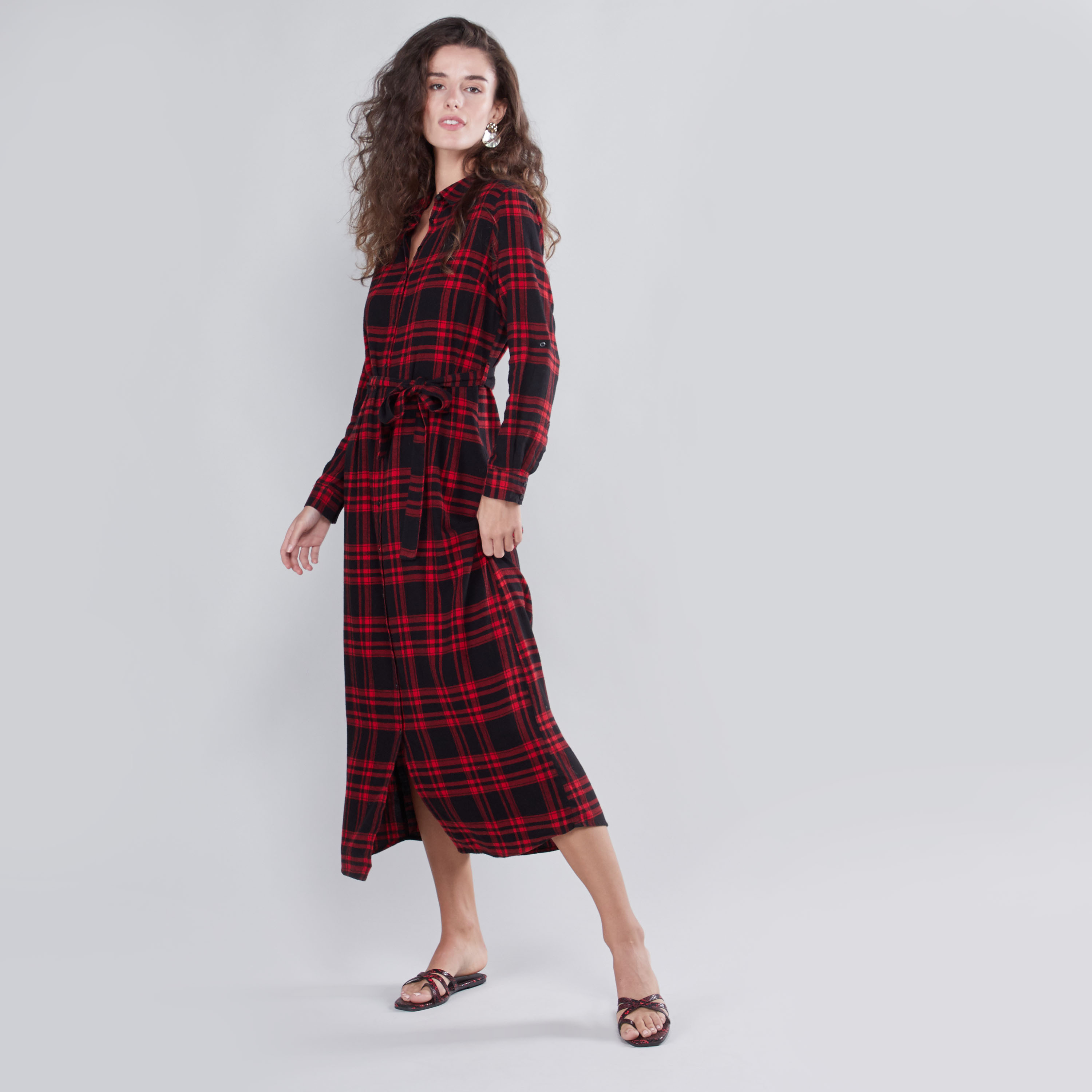 Plaid maxi shirt sale