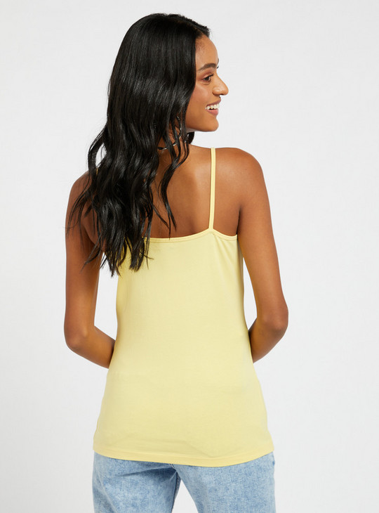 Solid Sleeveless Camisole with Scoop Neck
