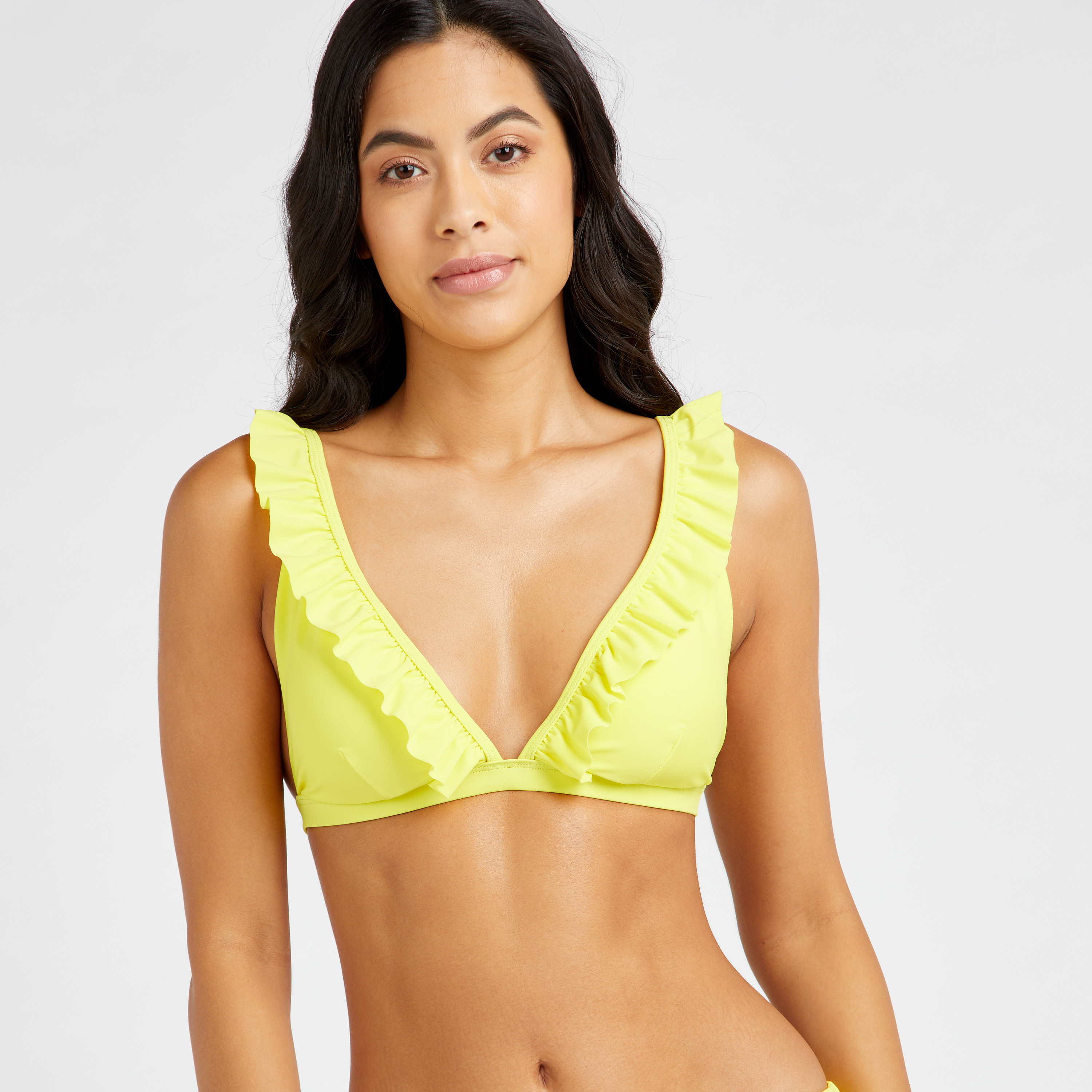 Padded ruffle bikini store top