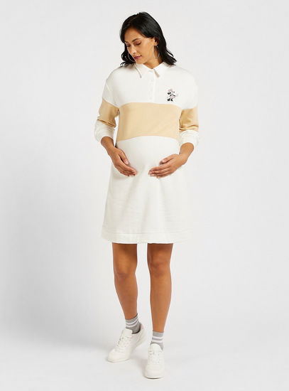 Minnie Mouse Themed Maternity Sweatshirt Dress-Knee-image-0