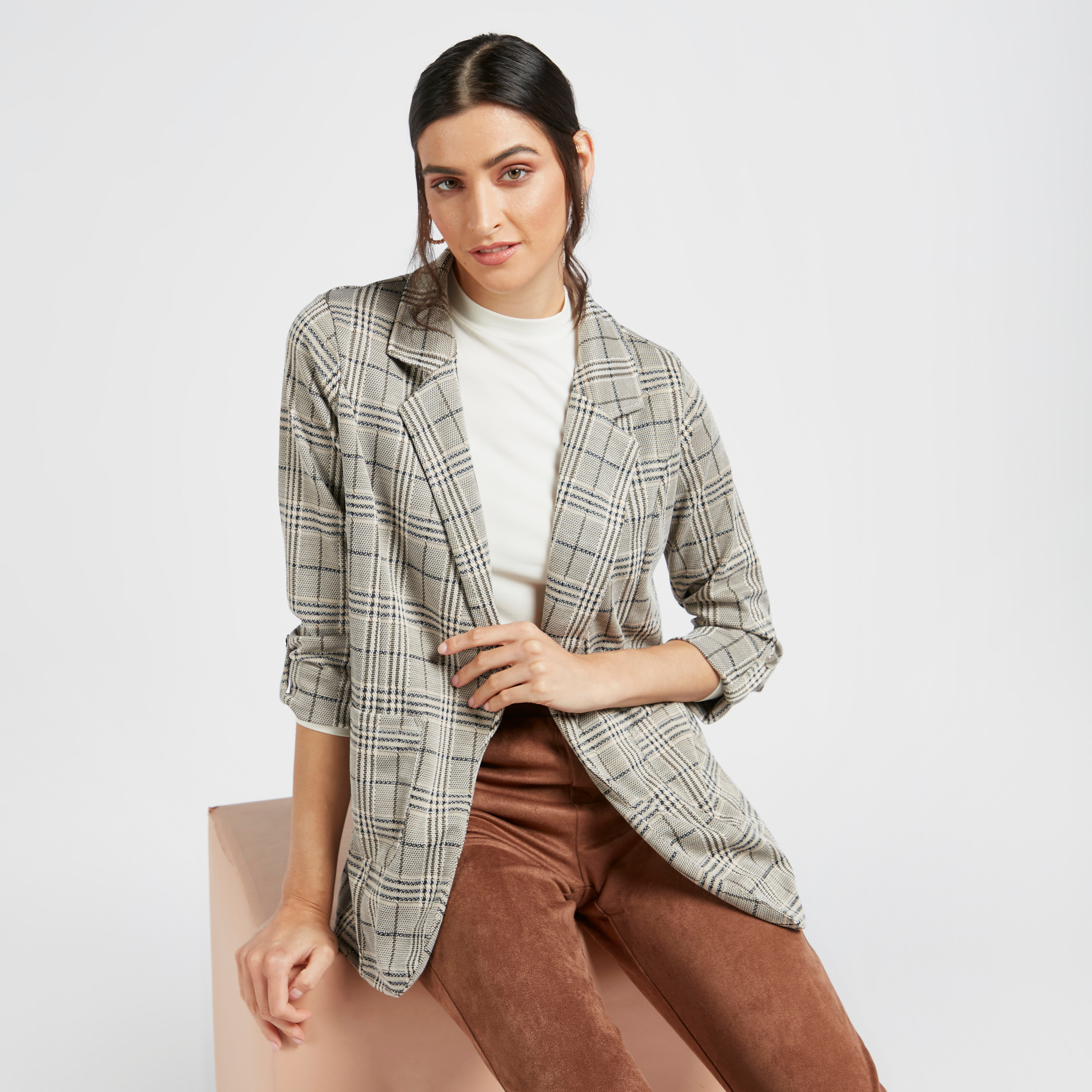 Chequered blazer sale