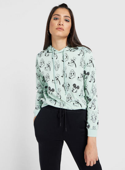 Mickey and Friends Printed Sweatshirt with Hood and Long Sleeves