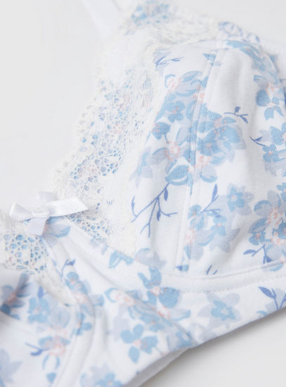 Floral Print Maternity Bra with Detachable Straps