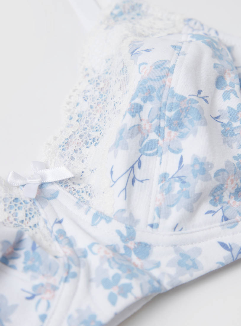 Floral Print Maternity Bra with Detachable Straps-Lingerie-image-1
