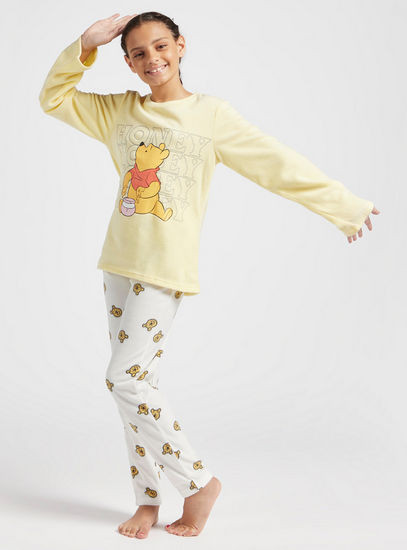 Winnie-the-Pooh Print T-shirt and All-Over Printed Pyjamas Set