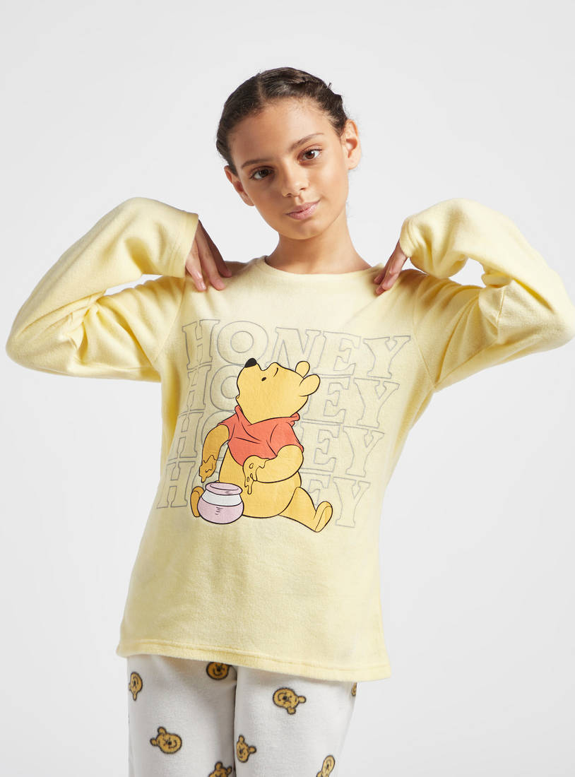 Winnie-the-Pooh Print T-shirt and All-Over Printed Pyjamas Set-Pyjama Sets-image-1
