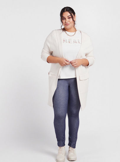 Solid Hooded Cardigan with Pockets and Long Sleeves