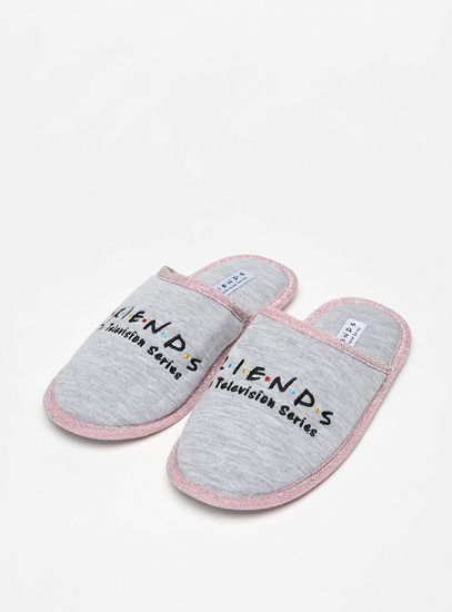 Friends Embroidered Bedroom Slippers-Bedroom Slippers-image-1