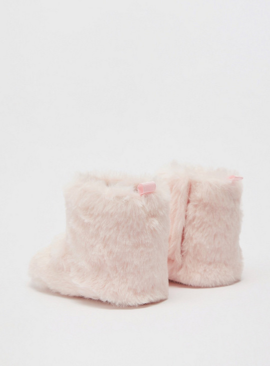 Plush Booties with Applique Detail
