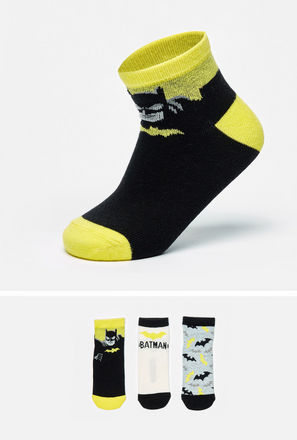 Set of 3 - Batman Print Ankle Length Socks