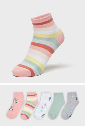 Set of 5 - Printed Crew Length Socks
