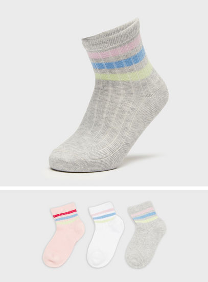 Set of 3 - Striped Ankle Length Socks