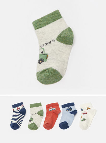 Set of 5 - Printed Ankle Length Socks-Socks-image-0