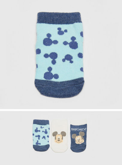 Set of 3 - Mickey Mouse Detail Ankle Length Socks